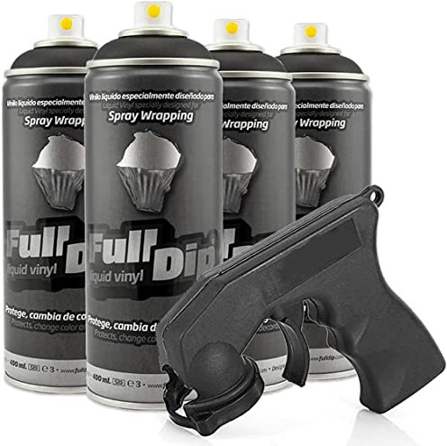 Pack Sprays Full Dip Noir Mat ou Noir Brillant Jantes jusqu'à 20 pouces FullDip (Noir MATE)