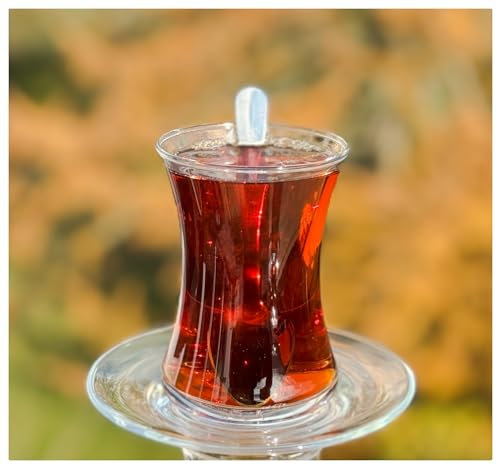 Topkapi - Service à thé turc Aylin-Sultan, 6 verres à thé XL, 6 dessous de verre, 6 cuillères à café, ensemble complet pour 6 personnes