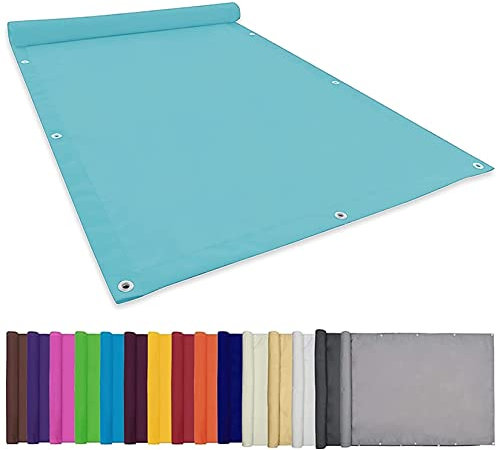 Toldo Parasol Lona Protector Solar 2.5x2.5M 95% de Protección UV Impermeable Outsunny Toldo Vela Color Arena con Cuerda Libre para La En Garden Patio Jardín Balcón, Azul Cielo, 22073