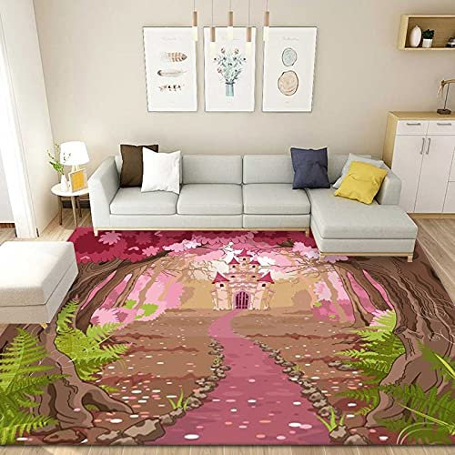 DJHWWD Tapis Circuit Voiture Rose Tapis Chambre Adolescent 160x200cm Tapis pour tipi 3D Salon Chambre Boutique Complète Ménage Chambre Chambre Complete Fille Tapis Chat Tapis Gymnastique Epais