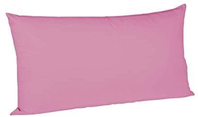 sleepling Satin Kissenbezug, Kissenhülle aus 100% seidig weicher Baumwolle, Bezug Kissen Kopfkissen, 60 Grad, Ökotex 100, Made in EU, 40 x 80 cm, pink