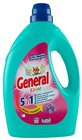 General Detersivo Lavatrice Liquido Colorati 44 Lavaggi, 1980ml