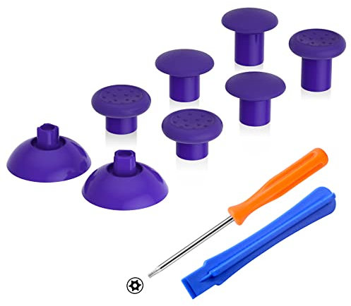 eXtremeRate ThumbsGear Joysticks Ajustables para Mando Xbox Series X S/One Elite/One S X - Joystick Ergonómico con Grip Convexo Cóncavo de 3 Alturas Thumbsticks para Xbox Control (Violeta)