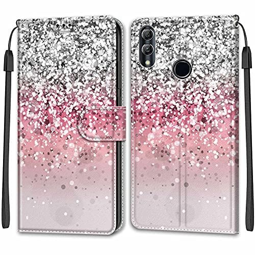 SIENIANLINE Handyhülle für Huawei P Smart 2019 Klapphülle Leder Wallet rosa | Premium Klappbar Ledertasche mit Magnetverschluss, Kartenfächern & Standfunktion, robuste Schutzhülle für Honor 10 Lite