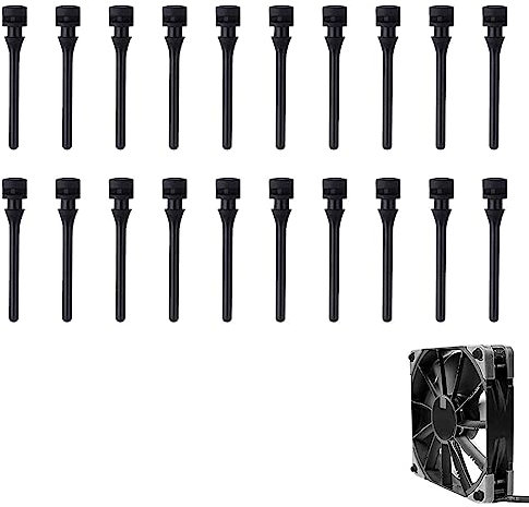 Vis de Ventilateurs en Silicone, Supports de Ventilateur en Caoutchouc, Ventilateur en Silicone Anti-Bruit, Supports de Ventilateur Anti Vibrations, Silicone Anti-Bruit Pour Boîtier PC, Noir, 20PCS