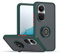 XINYEXIN Funda para OPPO Reno 10 5G, Funda con Soporte de Anillo, TPU + PC Translúcido Anti- Arañazos Carcasa Protectora Antigolpes Case Cover - Verde Oscuro