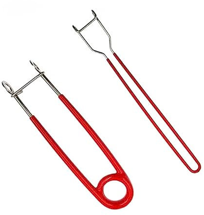 2 Stück Fishing Rachen-Sperre Raubfisch, Fischmaulspreizer Kiefer Spreizer mit Fischhaken-Entferner, Salzwasser FrischwasserAngelzubehör, Rot