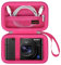 Canboc Carrying Case for Sony RX100 VII/VI/V/IV/III Compact Digital Camera, Point and Shoot Vlogging Camera Bag, Zipper Mesh Pocket fits USB Cable, Batteries, Rosered
