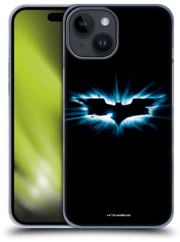Head Case Designs Offizielle The Dark Knight Logo Schwarz Graphics Harte Rueckseiten Handyhülle Hülle Huelle kompatibel mit Apple iPhone 15