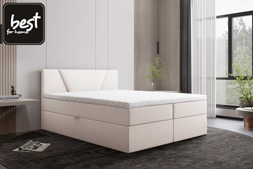 Best For Home Boxspringbett Jubilee Bonellfederkern inkl. Topper (200 x 200 cm, Trinity 1)