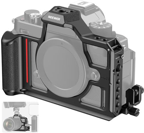 NEEWER Zf Half Cage for Nikon Z f Camera, Formfitting Retro Video Rig with Handgrip, HDMI Cable Clamp, Arca Type QR Baseplate Compatible with DJI RS4 RS4 PRO RS3 RS3 Pro RS2 RSC2, CA064