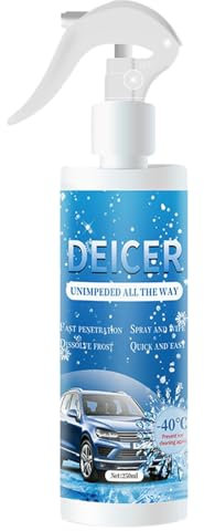 Enteiser-Spray für Windschutzscheibe und Schloss, Windschutzscheiben-Enteiser, 250 ml, Spray zum Entfernen von Eis und Frost, effektiv und schnell, geeignet für alle Arten von Glas