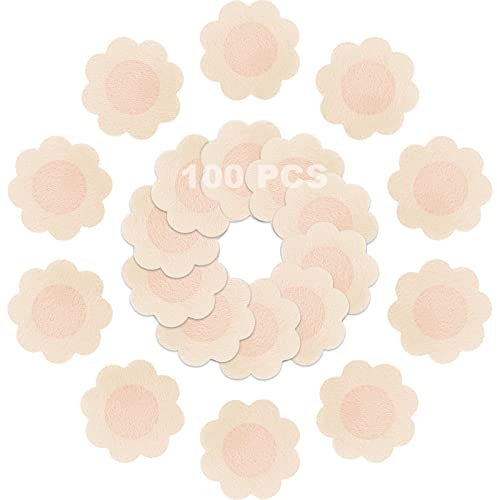 100PCS Nippel Sbdeckungen,Brust Abdeckungen,Einweg Blütenblatt Nippelpasteten,Nippel Tape,Nipple Cover,Nippelpads,Brustwarzen Selbstklebender bh,Abdeckungen,Nippelabdeckung für Damen Mädchen Party