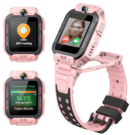 imoo Smartwatch Kinder Watch Phone Z7, 4G Kinder Smartwatch, HD Video & Anruf, GPS Uhr mit Echtzeitstandort und 14-Tage-Verlauf, Schrittzähler, 4 Multisport Modi & IPX8 wasserdicht ((Rosa)