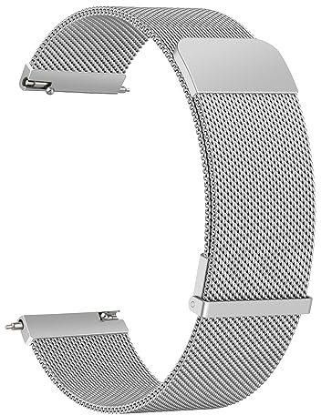 Amzpas Armband für Amazfit GTR 2/3/4, Metall Ersatzarmband Mit Magnetschloss 22mm für GTR 47mm/3 Pro/2e/Stratos 3/Cheetah Pro - Damen Herren Uhrenarmband (Silber)