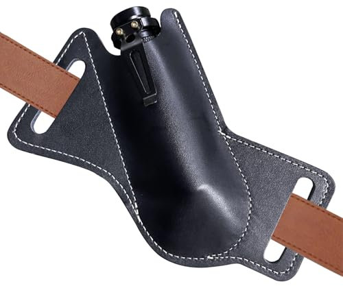Pocket Knife Sheath,Leather Knife Holster,Folding Knife Sheath for Belt,Fixed Blade Knife Pouch,Pocket Knife Case,EDC Knife Holder for Hunting Bushcraft Buck Survival,Black
