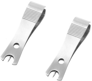 Lot de 2 pinces de ligne de pêche à la mouche, mini coupe-ligne avec crochet et œillet de nettoyage, outil de pêche rapide en acier inoxydable (argenté)