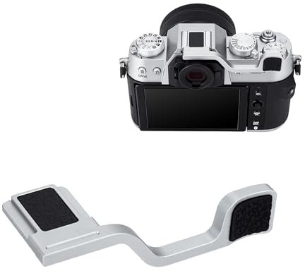 JJC XT50 Thumbs Up Grip Hot Shoe Thumb Support Handgrip for Fujifilm Fuji X-T50 Camera, Enhanced Grip for One-Handed Shooting, Silver