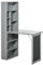 HOMCOM Scrivania con Libreria e Lavagna per Camera e Ufficio, Scrivania Pieghevole Salvaspazio, Tavolo da Pranzo a Scomparsa, Spaziosa, Moderna, 98x51x153 cm, Grigio Scuro
