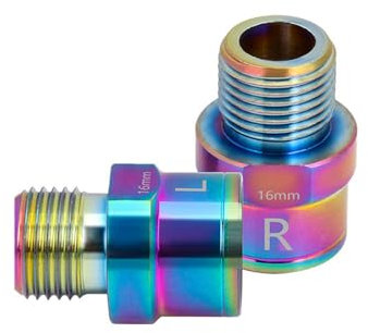 1 Paar Fahrrad-Pedalverlängerung, Fahrrad-Pedal-Distanzstück aus Titanlegierung, 16mm/20 mm verlängerte Spindel,Mountainbike Pedal Extender Fahrradverlängerung Pedal (Bunt, 16mm)