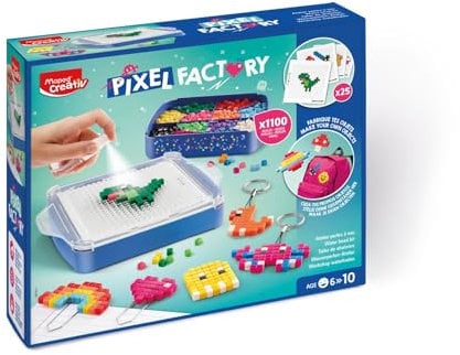 Maped CREATIV – 907700 Großes Wasserperlen-Bastel-Set PIXEL FACTORY – Komplettset für die Erstellung von bis zu 22x Accessoires, blau