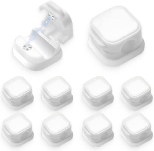KOLZEMV Kabelhalter Selbstklebend, 10 Stück Magnetic Cable Clips, Magnetischer Schreibtisch Kabelorganisator, Wandhalter für Kabel,Selbstklebender Kabelhalter für Schreibtisch, Nachttisch, Ladekabel
