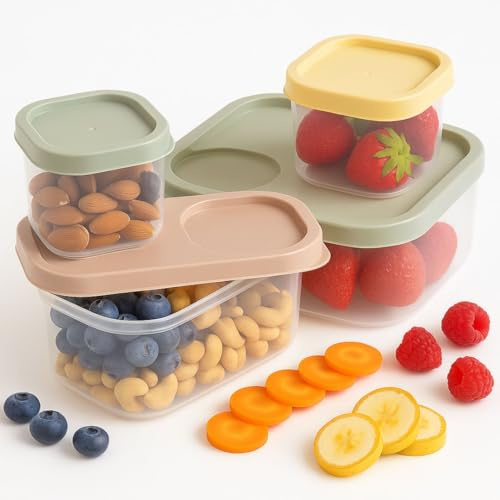 ZUNOVI Tupper Set de 4, Aptos para Microondas y Lavavajillas | Fiambrera Infantil y Adultos | Tupper niños colegio | Tuppers de Plástico libres de BPA | Taper para comida