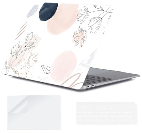 YOPAS Funda Compatible 2022 2021 2020 2019 2018 MacBook Air 13 Retina A2337(M1)/A2179/A1932, Delgado Carcasa Case Dura & Cubierta Teclado para MacBook Air 13 Pulgadas, Flores