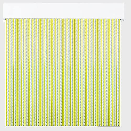 Cortina de Tiras de PVC para Exterior | Corte a Medida | Anti Insectos | PERTONI TENDE (Amarillo y Transparente, Alto 220cm x 100cm Ancho)