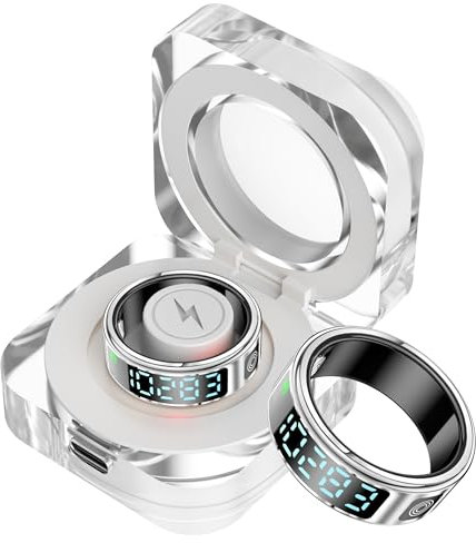 Yeforu Smart Ring - Anello fitness da uomo e donna, con schermo a LED, contapassi, contacalorie, cardiofrequenzimetro, monitoraggio del sonno, per telefoni Android e iOS