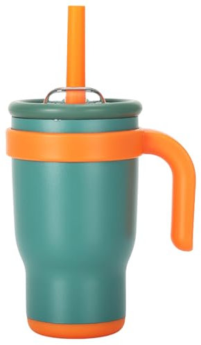 Pauzema Kinder Trinkbecher – 420 ml, bunte Farben, sicher & isoliert, ideal für Spielplatz, Kita und bunte Abenteuer, 8h warm / 18h kalt - Bambusgrün