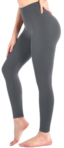 Sanpetix Hohe Taille weiche Leggings Damen, Frauen Dehnbare Hose für Damen, Fitnessstudio Grey XXL