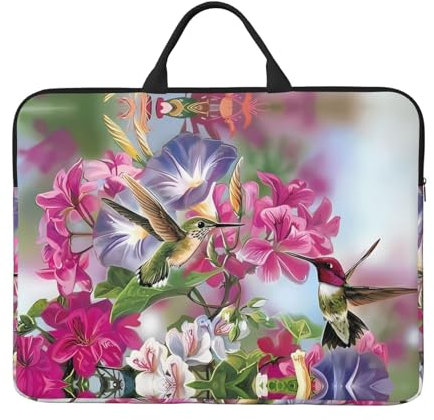 14in Novelty Hummingbird Print Laptop Case Sleeve Bag - Travel-Friendly Accessory for Business, and Everyday Use