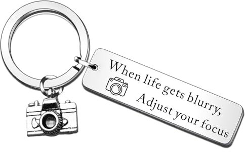 SMARGO Photographer Keyring Camera When Life Gets Blurry Adjust Your Focus Key ring Inspirational Gift for Photographers Photo Club Gift Encouragement Photography Gifts