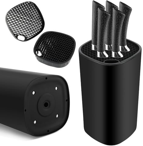 Ceppo Portacoltelli, Set Coltelli da Cucina, Ceppo Coltelli Vuoto, Universal Portacoltelli da Cucina, Ceppo Coltelli con Slot Porta Coltello da Cucina, Blocco Porta Coltelli Quadrato per Cucina