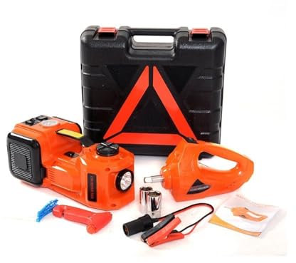 Leve Voiture Cric hydraulique électrique 3 en 1 pour Voiture, 5 tonnes, 45CM, avec Pompe de gonflage, pour la réparation des pneus de Camion Cric Auto