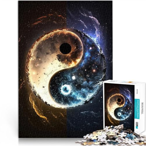 Puzzle für Erwachsene 1000 Teile Yin Yang Aus Karton ab 14 Jahren Lernspielzeug für die ganze Familie Spiele Spielzeug Geschenk。Größe：26x38cm/10.2x14.9Zoll