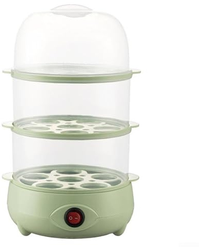Elektrischer Frühstücks-Eier-Dampfgarer, Mini-Eier-Dampfgarer mit automatischer Abschaltung und Trockenbrennschutz, kann 5 Eier in einer einzigen Schicht kochen (grün-3)