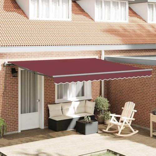 Sonnenschutz Kassettenmarkise, Markise Automatisch Burgunderrot 400x300 cm für Balkon und Garten