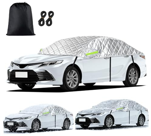 Auto Halbgarage Winter für Seat Leon III ST Estate 2012-2020, Hagelschutz,EIS und Frost,UV-beständig,Halbe Autoabdeckung Winter Sommer