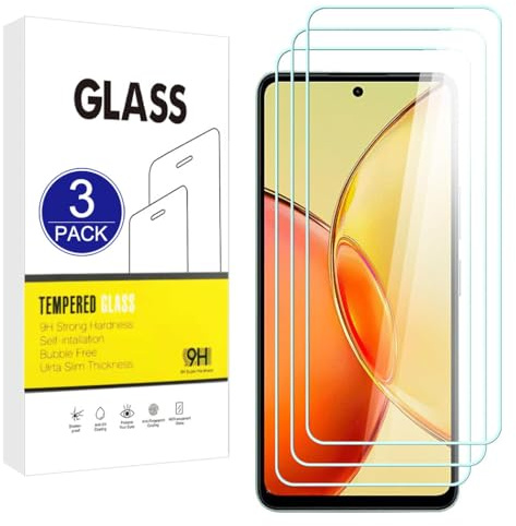 X-Dision Protector de Pantalla Compatible con Vivo Y36 5G,[3 Piezas] Película Protectora 2.5D[Dureza 9H,A prueba Roturas] Vidrio Templado para Vivo Y36 5G