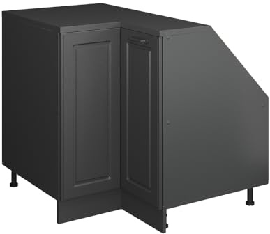 Vicco Eck-Küchenschrank für Dachschrägen R-Line, Anthrazit Landhaus, 75.6 cm mit 1 Tür, Schrankkorpus 60 cm Tiefe, zur freien Kombination innerhalb modularer Küchensysteme