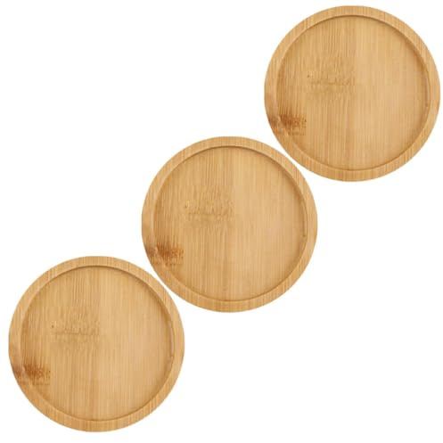 HOMOCONO Soucoupes Rondes Projets de Jardinage pour Décoration Intérieure et Projets de Jardinage et Haute Dureté en Bois Lot de 3 Pièces Résistant aux Fissures pour Pots de Fleurs