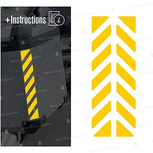 N.2 RIFRANGENTI ADESIVI compatibile con/sostitutivo per BMW MOTORRAD Motorcycle Aluminium Panniers per VALIGIE LATERALI MOTORRAD (Yellow 020)