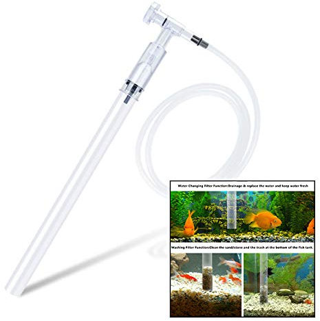 Xrten Acquario Scambiatore d'Acqua,Acqua Cambio Cleaner Pompa con Sifone di Aspirazione,Squeeze Free(Manuale)