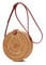 Ulisty Damen Rund Handgefertigt Rattan Tasche Kreis Handgewebt Stroh Tasche Korb Sommer-Strandtasche Schultertasche Umhängetasche braun