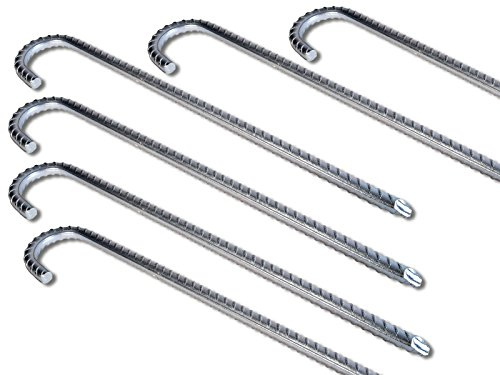 K&B Vertrieb Bodenanker XL Heringe 38cm Silber Erdnagel Erdanker Erdspieß Bauanker Nagel Zelt Zelthering 300 (6 Stück, 45cm, Ø 12mm)