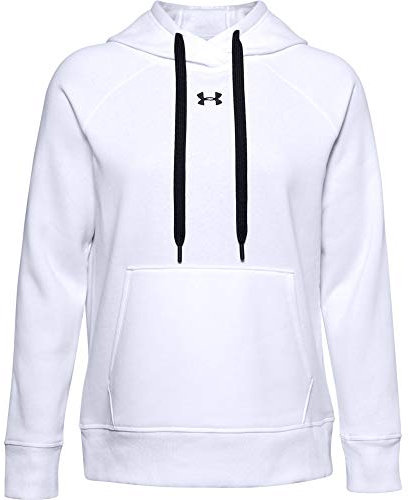 Under Armour Damen Rival Hb Hoodie Fleece Tops, Blanc/Noir/Noir, L EU