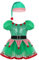 Freebily Vestito Elfo Bambina Natale Costume Carnevale Albero di Natale Tutu Danza Classica Ballerina Abitino da Festa con Cappello Babbo Natale Pagliaccio Jocker Verde 4-5 anni