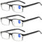3-Pack Blue Light Blocking Glasses Computer Reading Glasses Spring Hinge Readers for Women Men